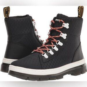 Dr. Martens Womens Ripstop B&W Nylon AirWair Heel Hoop Lace Up Boots Sz 6